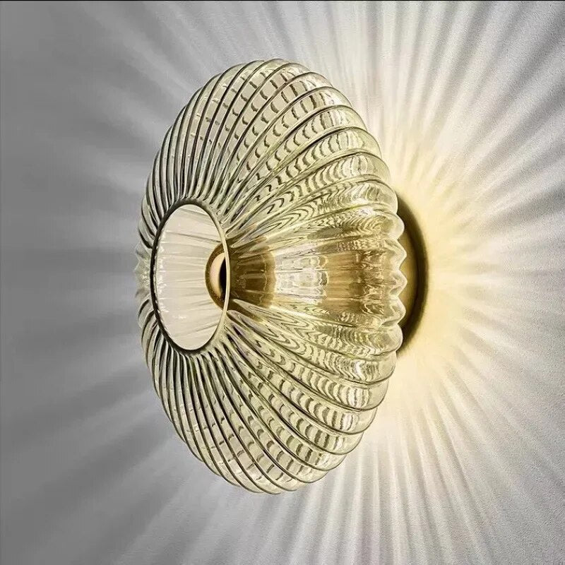 Mywalldecors - Elegant Wavy Glass Wall Lamp