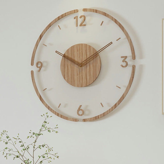 Mywalldecors - Minimalist Wooden Wall Clock Silent Non-Ticking