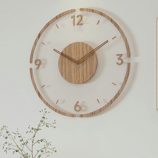 Mywalldecors - Minimalist Wooden Wall Clock Silent Non-Ticking