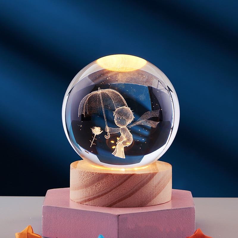 Mywalldecors - 3D Crystal LED Night Lamp with Base