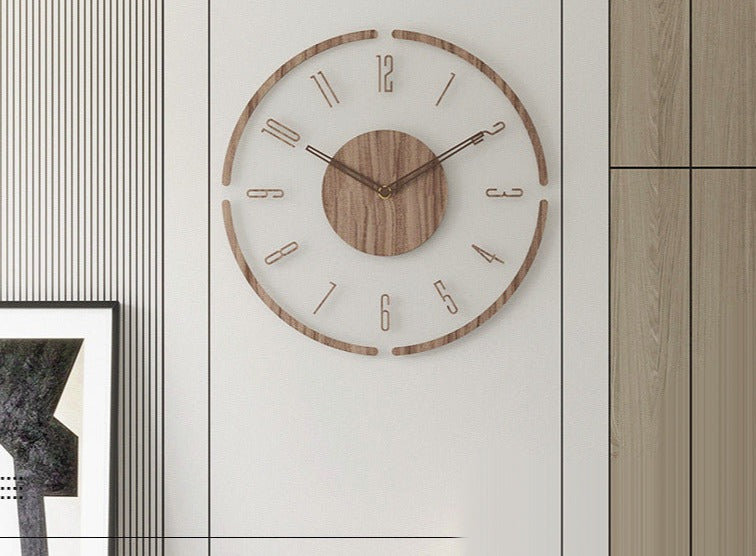 Mywalldecors - Minimalist Wooden Wall Clock Silent Non-Ticking